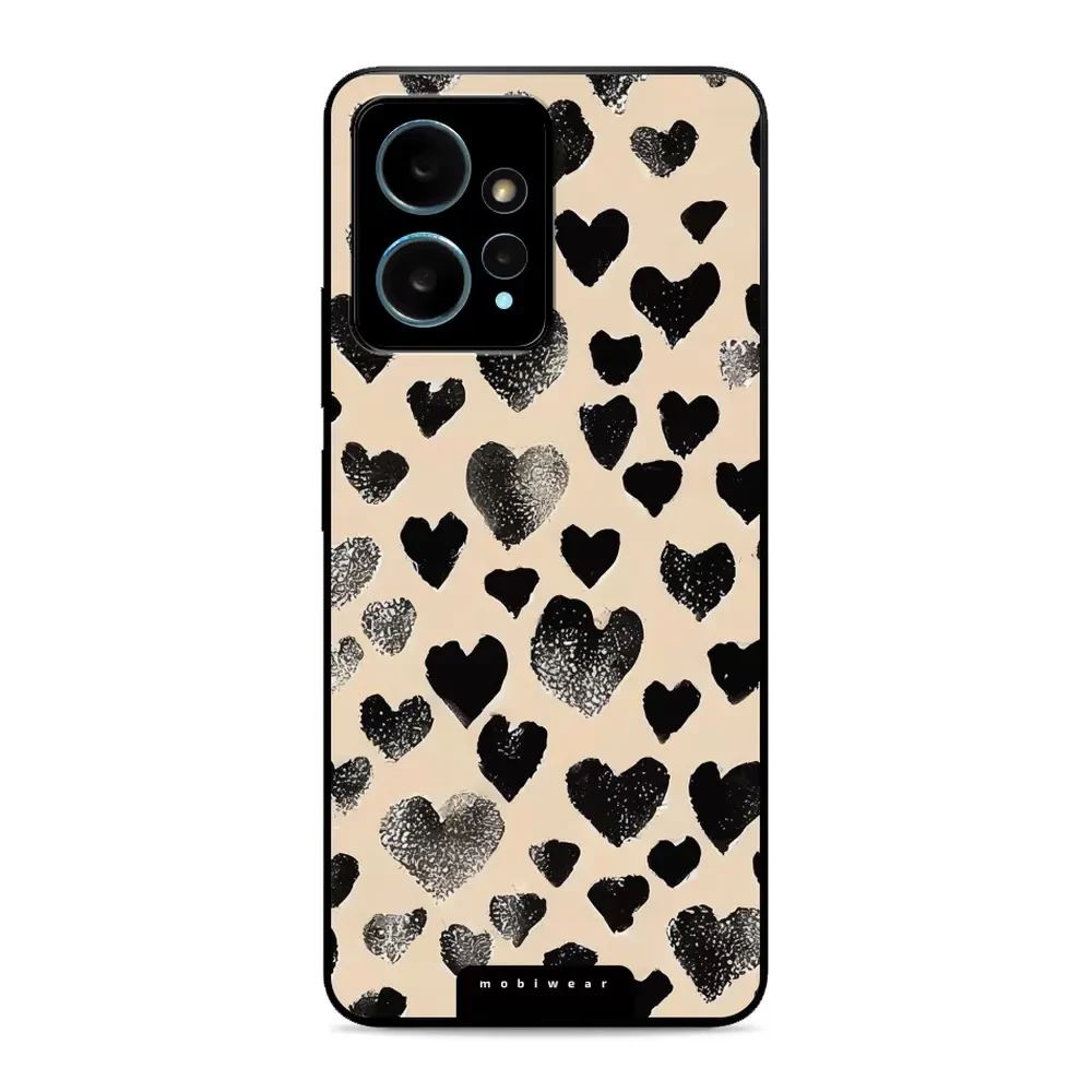 Lesklý kryt Mobiwear Glossy - Xiaomi Redmi Note 12 4G - GA51G Černá srdíčka
