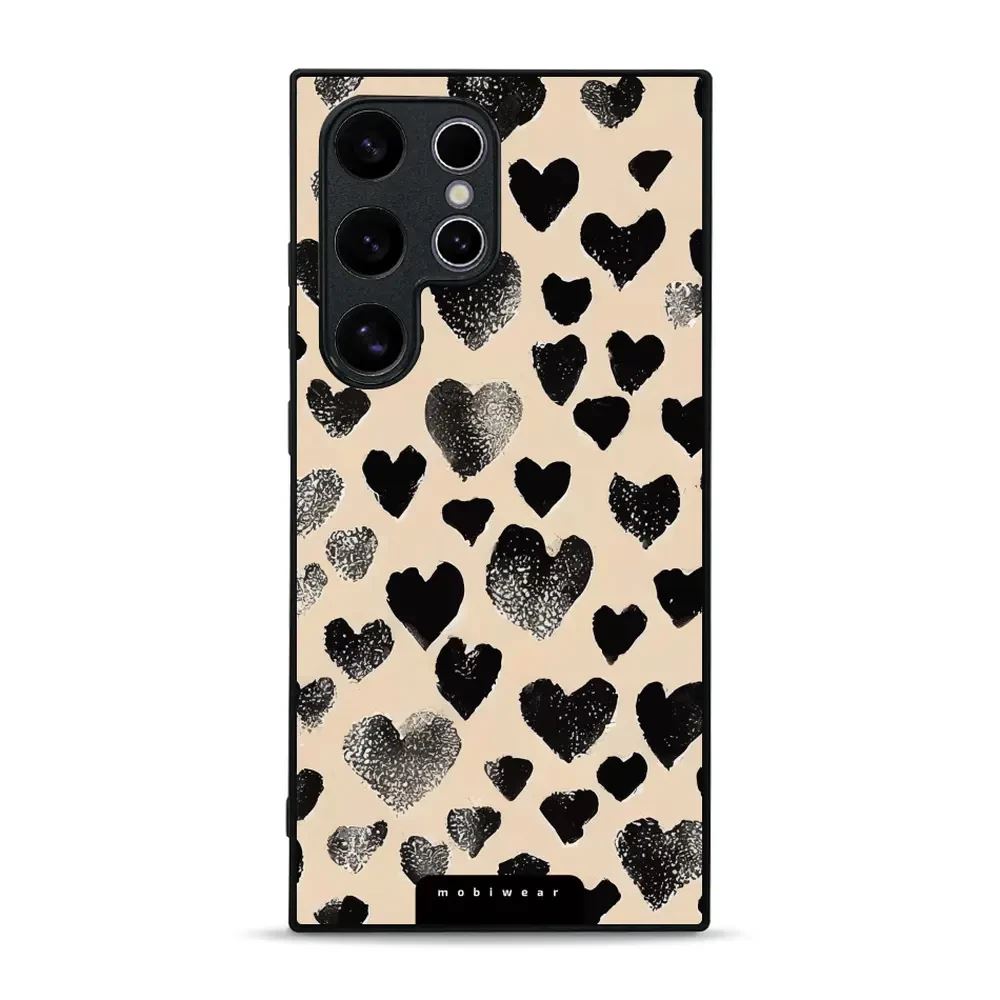 Lesklý kryt Mobiwear Glossy - Samsung Galaxy S24 Ultra - GA51G Černá srdíčka