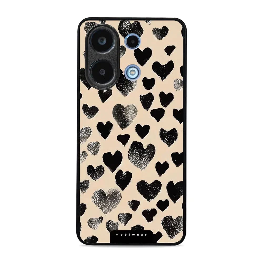 Lesklý kryt Mobiwear Glossy - Xiaomi Redmi Note 13 4G - GA51G Černá srdíčka