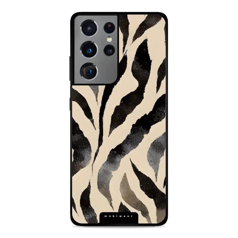 Lesklý kryt Mobiwear Glossy - Samsung Galaxy S21 Ultra - GA53G Zebří