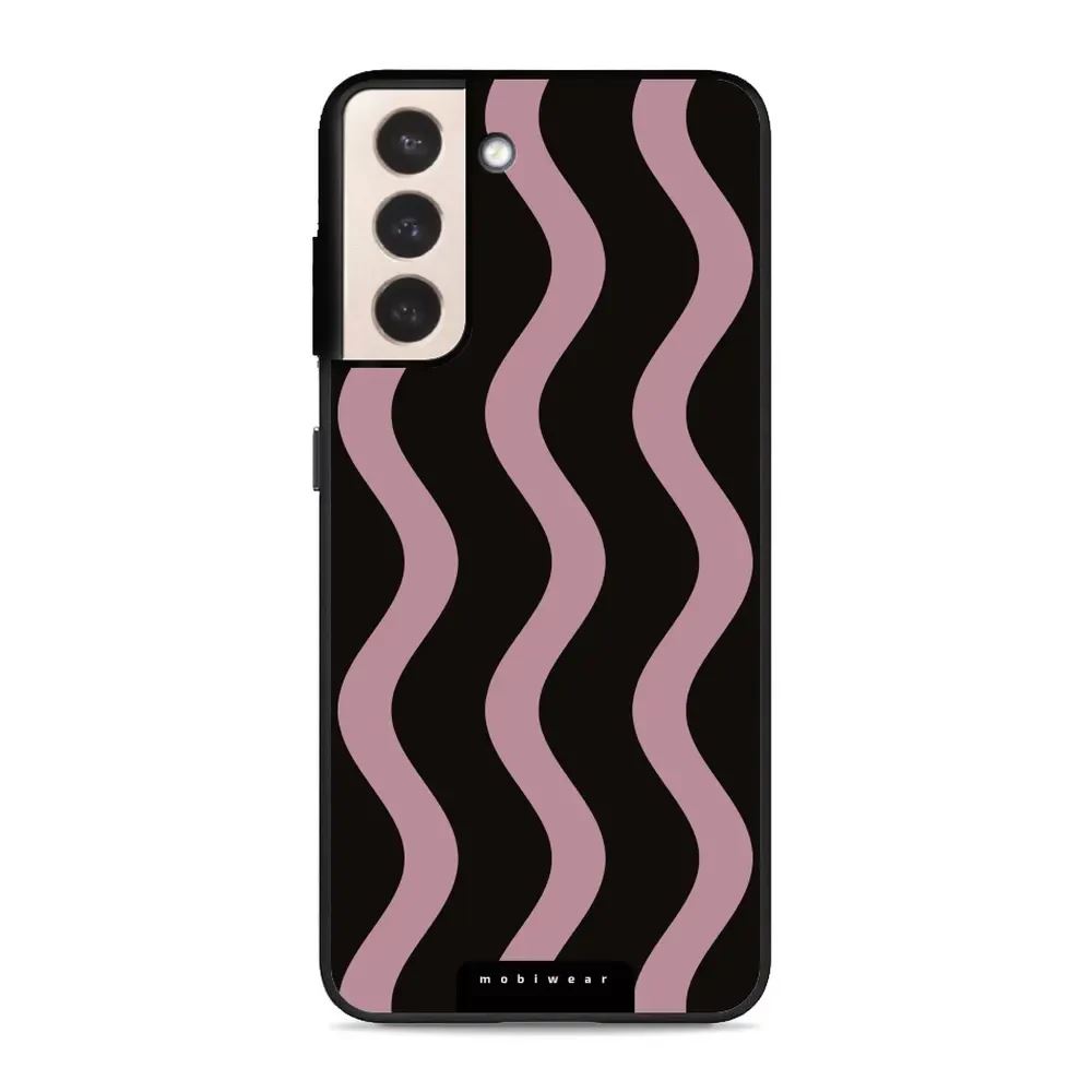 Lesklý kryt Mobiwear Glossy - Samsung Galaxy S21 Plus - GA54G Fialové vlnky - VÝPRODEJ