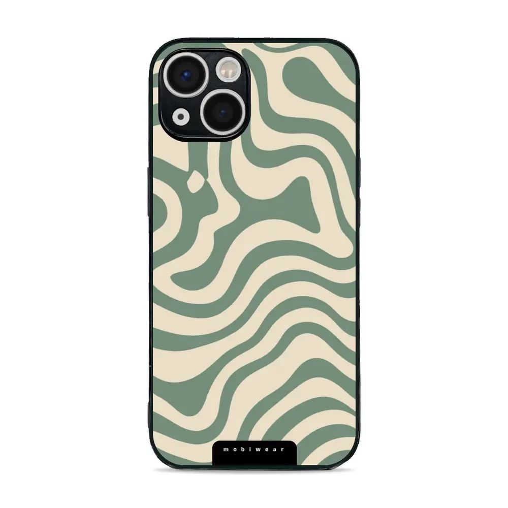 Lesklý kryt Mobiwear Glossy - Apple iPhone 13 - GA57G Zelené a béžové zkrouceniny