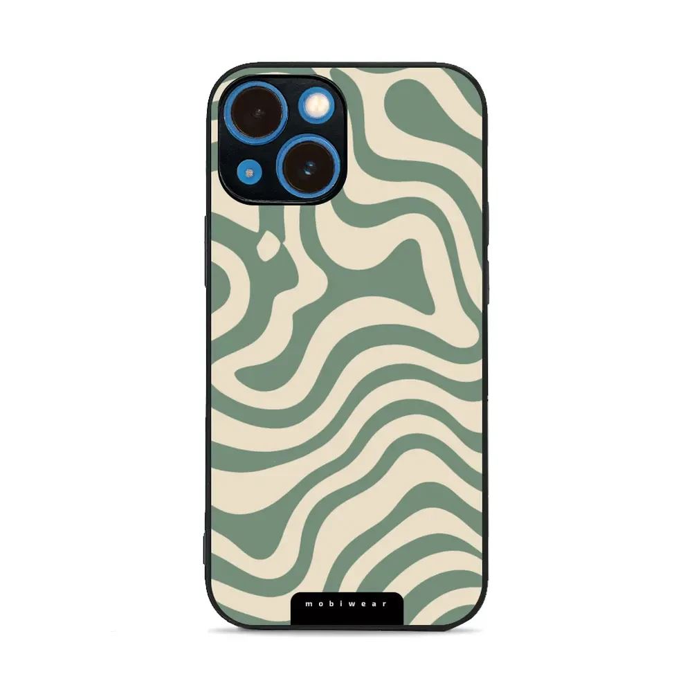 Lesklý kryt Mobiwear Glossy - Apple iPhone 13 Mini - GA57G Zelené a béžové zkrouceniny