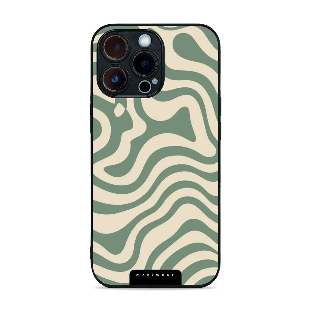 Lesklý kryt Mobiwear Glossy - Apple iPhone 13 Pro - GA57G Zelené a béžové zkrouceniny