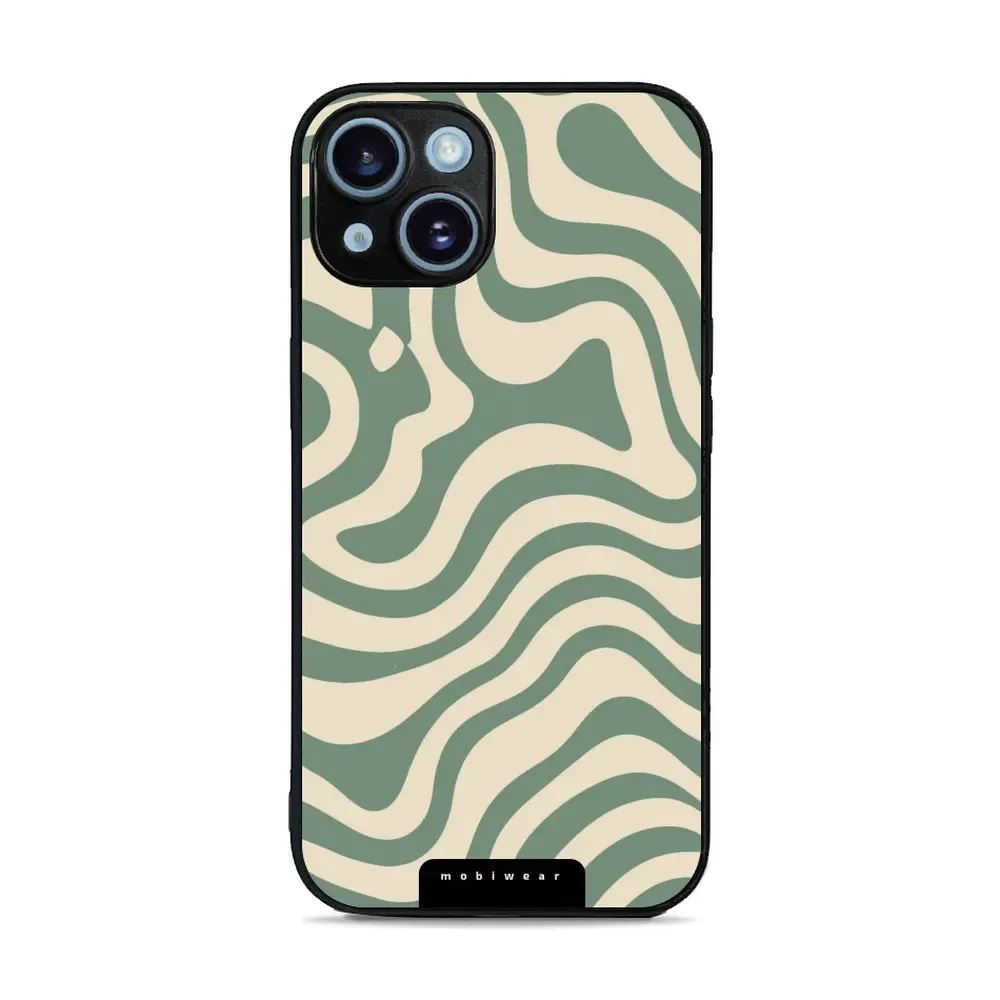 Lesklý kryt Mobiwear Glossy - Apple iPhone 14 - GA57G Zelené a béžové zkrouceniny
