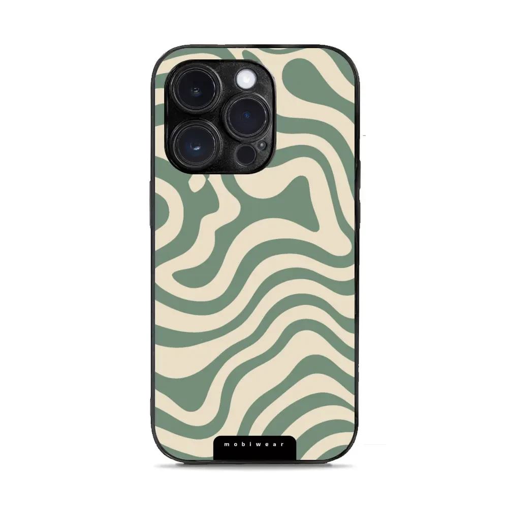 Lesklý kryt Mobiwear Glossy - Apple iPhone 14 Pro - GA57G Zelené a béžové zkrouceniny