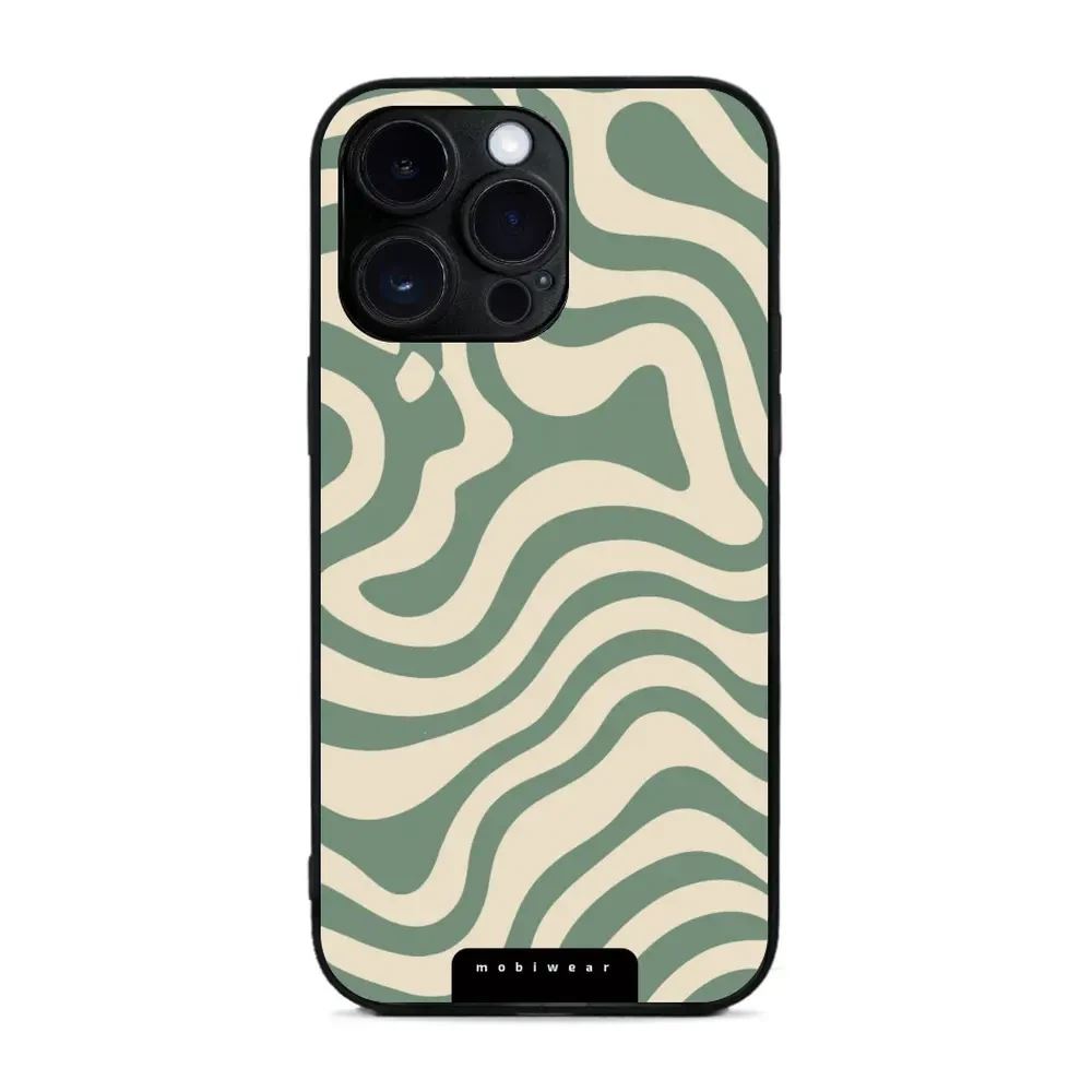 Lesklý kryt Mobiwear Glossy - Apple iPhone 14 Pro Max - GA57G Zelené a béžové zkrouceniny