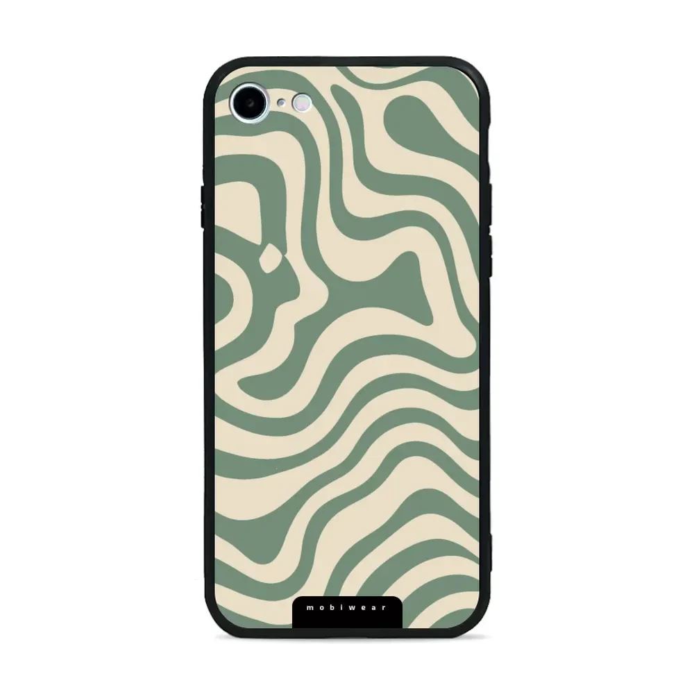 Lesklý kryt Mobiwear Glossy - Apple iPhone 7 / 8 / SE 2020 / SE 2022 - GA57G Zelené a béžové zkrouceniny