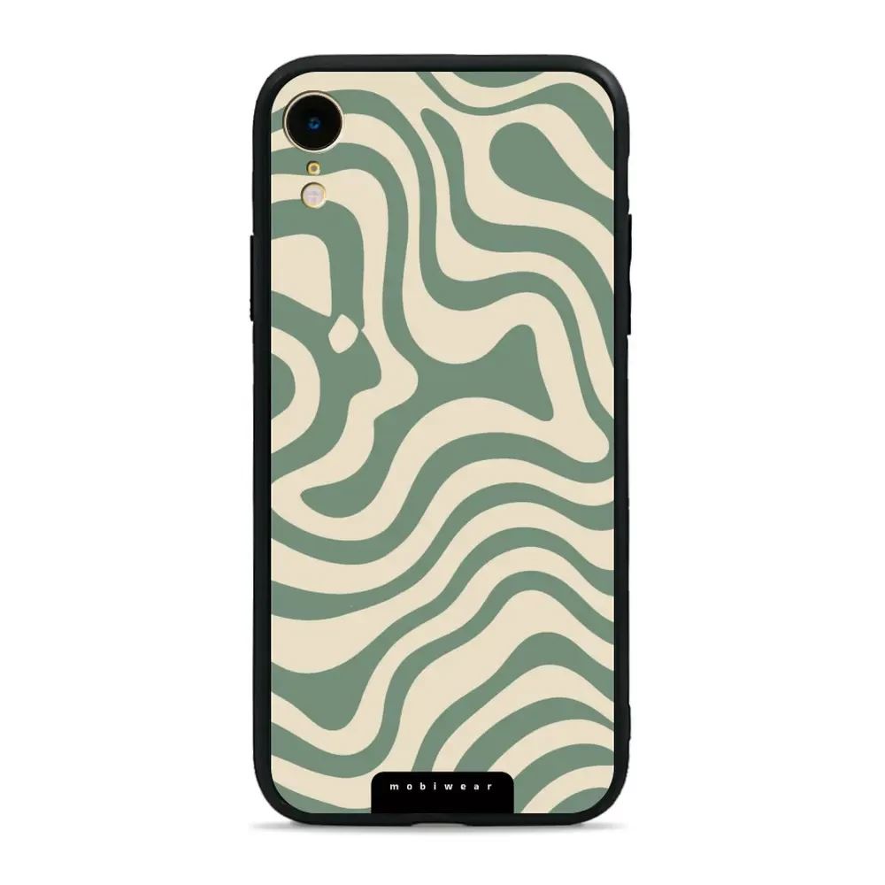 Lesklý kryt Mobiwear Glossy - Apple iPhone XR - GA57G Zelené a béžové zkrouceniny