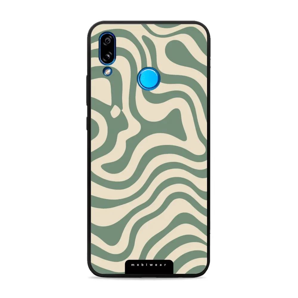 Lesklý kryt Mobiwear Glossy - Huawei P20 Lite - GA57G Zelené a béžové zkrouceniny