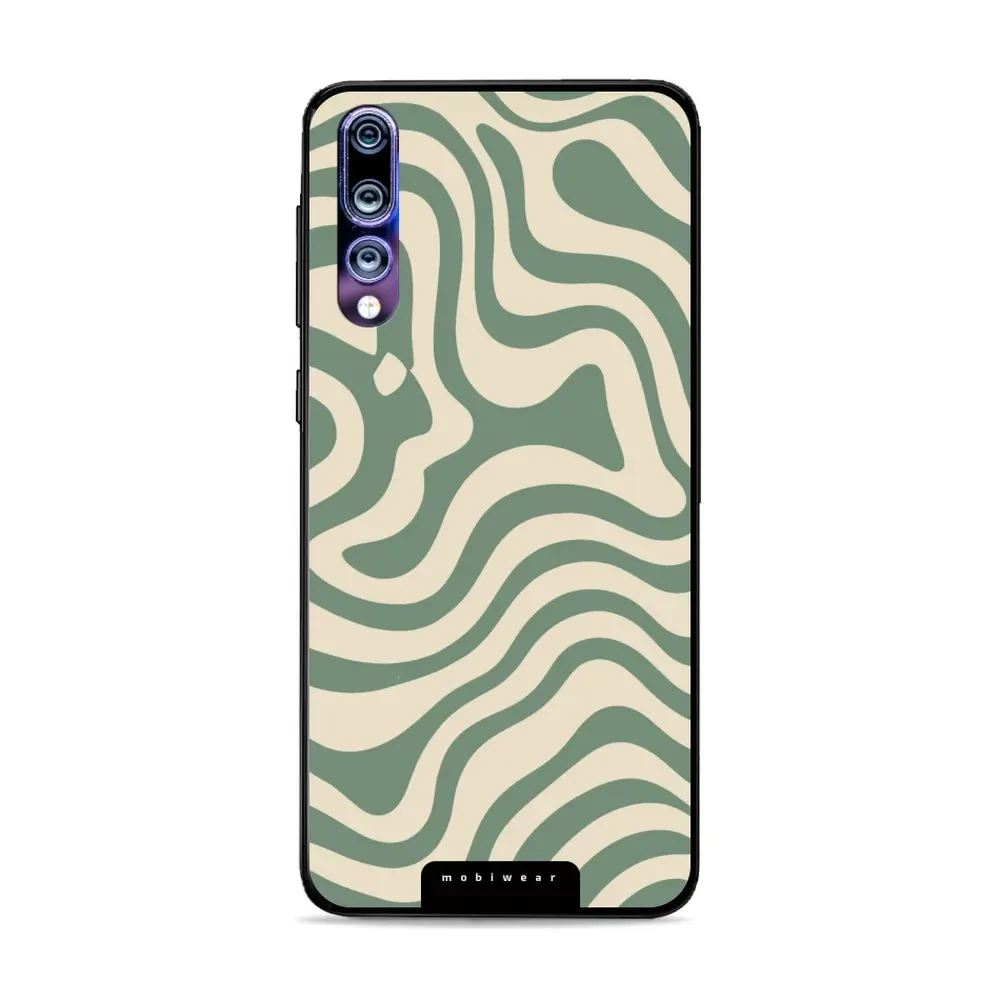 Lesklý kryt Mobiwear Glossy - Huawei P20 Pro - GA57G Zelené a béžové zkrouceniny