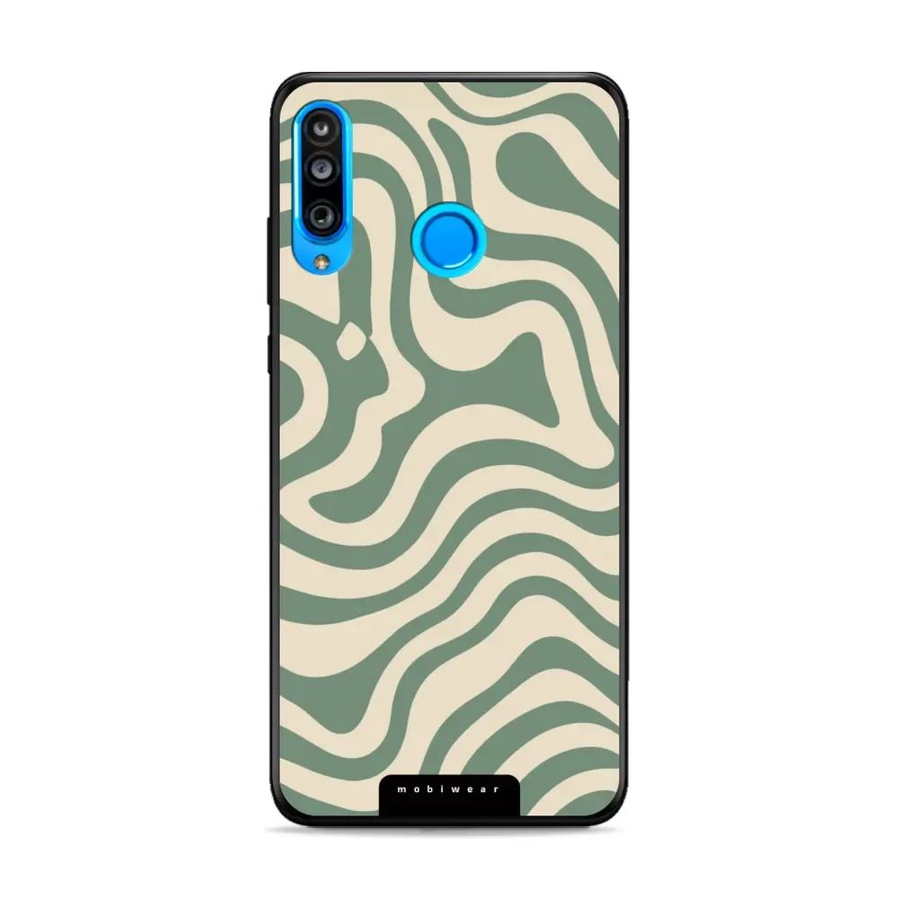 Lesklý kryt Mobiwear Glossy - Huawei P30 Lite - GA57G Zelené a béžové zkrouceniny
