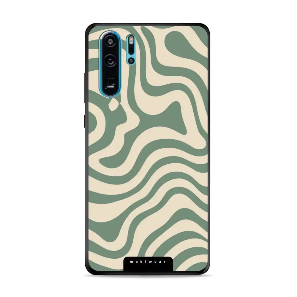 Lesklý kryt Mobiwear Glossy - Huawei P30 Pro - GA57G Zelené a béžové zkrouceniny