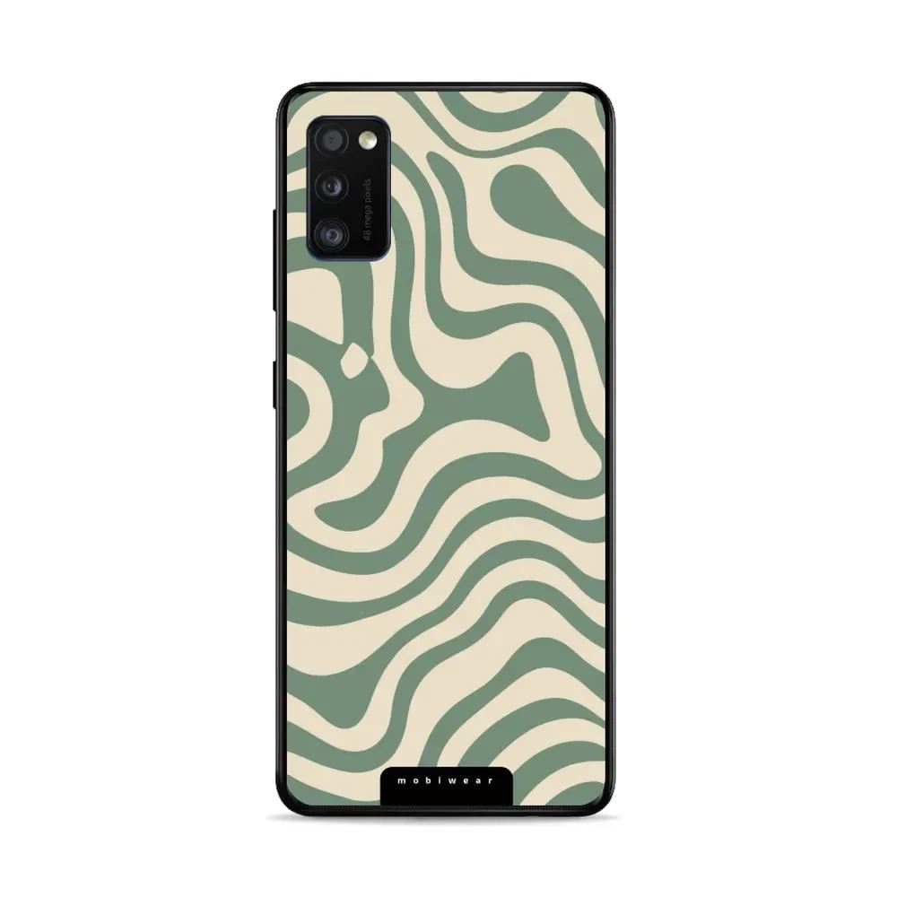 Lesklý kryt Mobiwear Glossy - Samsung Galaxy A41 - GA57G Zelené a béžové zkrouceniny
