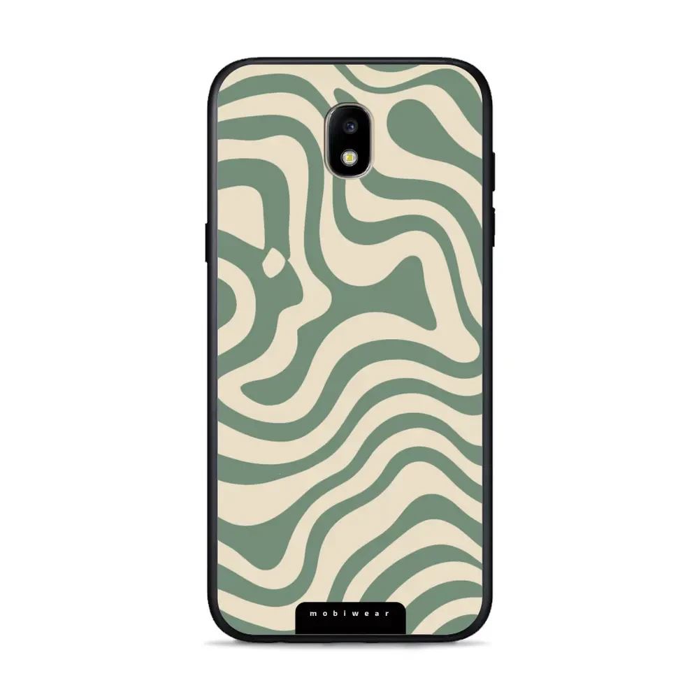 Lesklý kryt Mobiwear Glossy - Samsung Galaxy J3 2017 - GA57G Zelené a béžové zkrouceniny