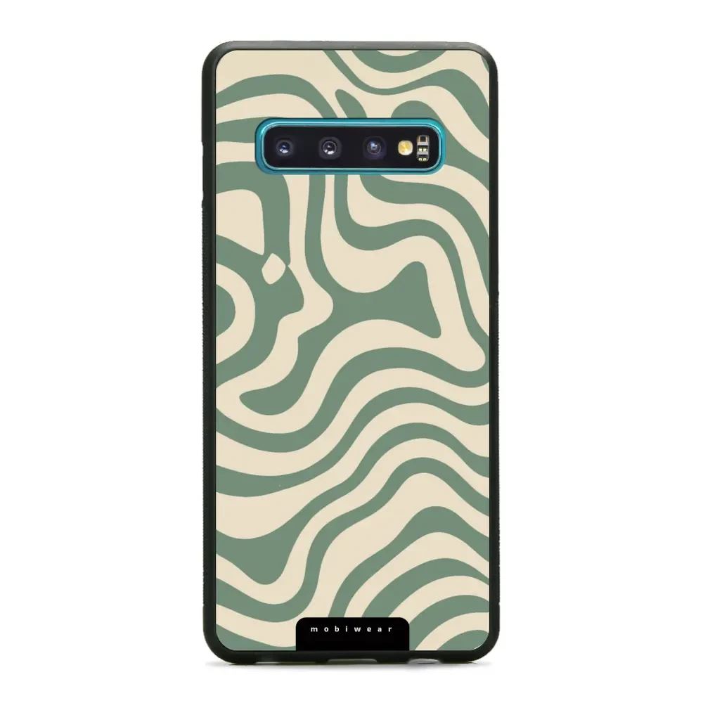 Lesklý kryt Mobiwear Glossy - Samsung Galaxy S10 - GA57G Zelené a béžové zkrouceniny