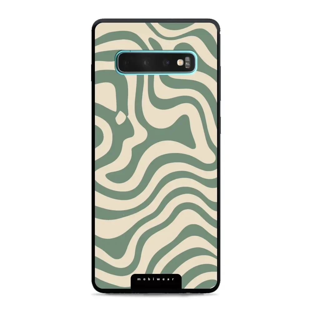 Lesklý kryt Mobiwear Glossy - Samsung Galaxy S10 Plus - GA57G Zelené a béžové zkrouceniny