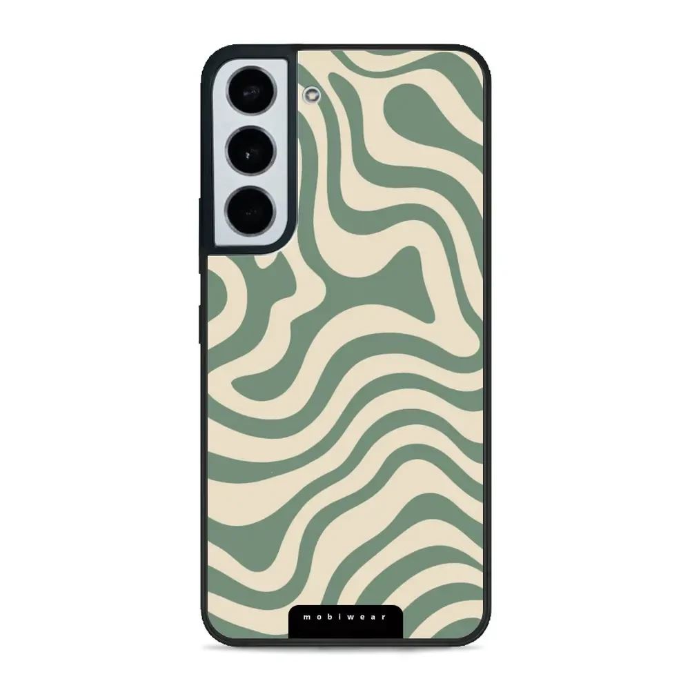 Lesklý kryt Mobiwear Glossy - Samsung Galaxy S22 - GA57G Zelené a béžové zkrouceniny