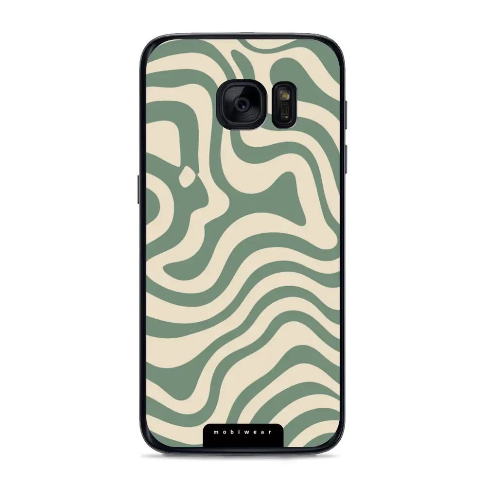Lesklý kryt Mobiwear Glossy - Samsung Galaxy S7 - GA57G Zelené a béžové zkrouceniny