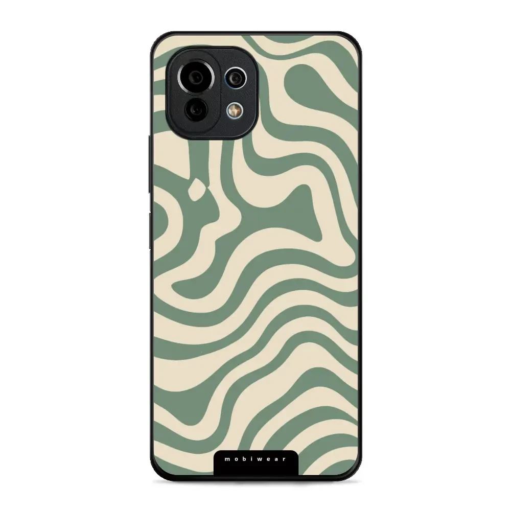 Lesklý kryt Mobiwear Glossy - Xiaomi 11 Lite 5G NE / Xiaomi Mi 11 Lite - GA57G Zelené a béžové zkrouceniny