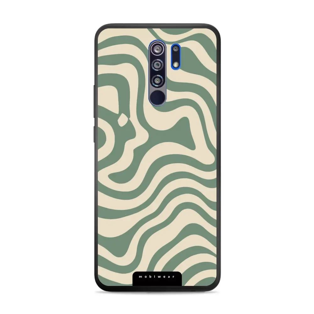 Lesklý kryt Mobiwear Glossy - Xiaomi Redmi 9 - GA57G Zelené a béžové zkrouceniny