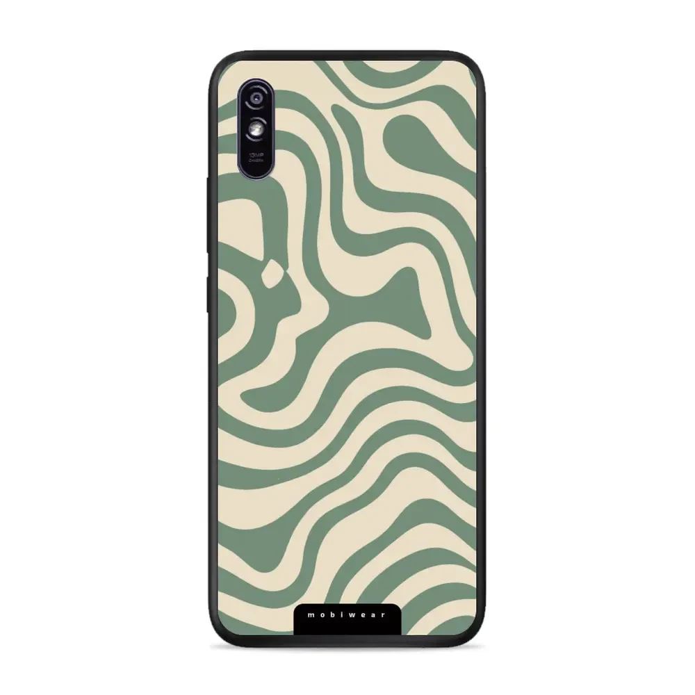 Lesklý kryt Mobiwear Glossy - Xiaomi Redmi 9A / 9AT - GA57G Zelené a béžové zkrouceniny