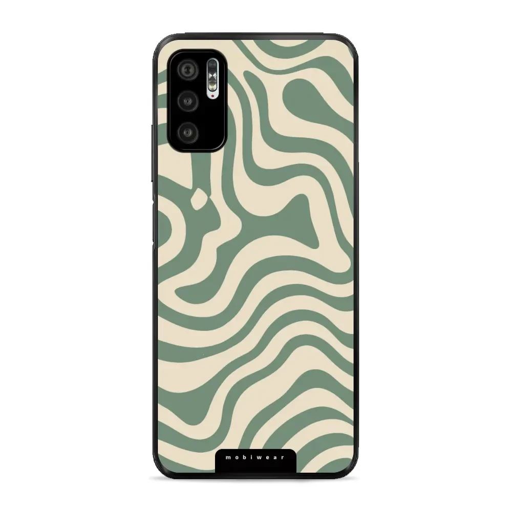 Lesklý kryt Mobiwear Glossy - Xiaomi Redmi Note 10 5G - GA57G Zelené a béžové zkrouceniny