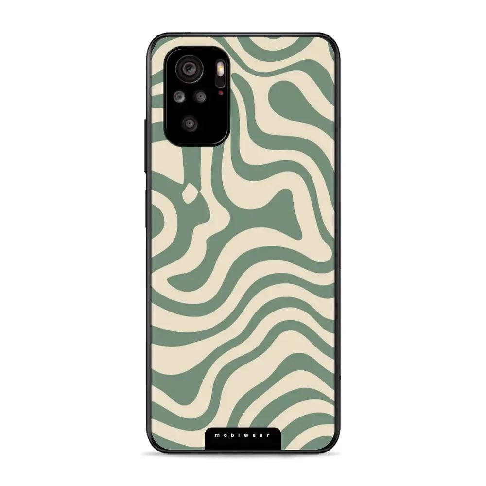 Lesklý kryt Mobiwear Glossy - Xiaomi Redmi Note 10 / 10S - GA57G Zelené a béžové zkrouceniny