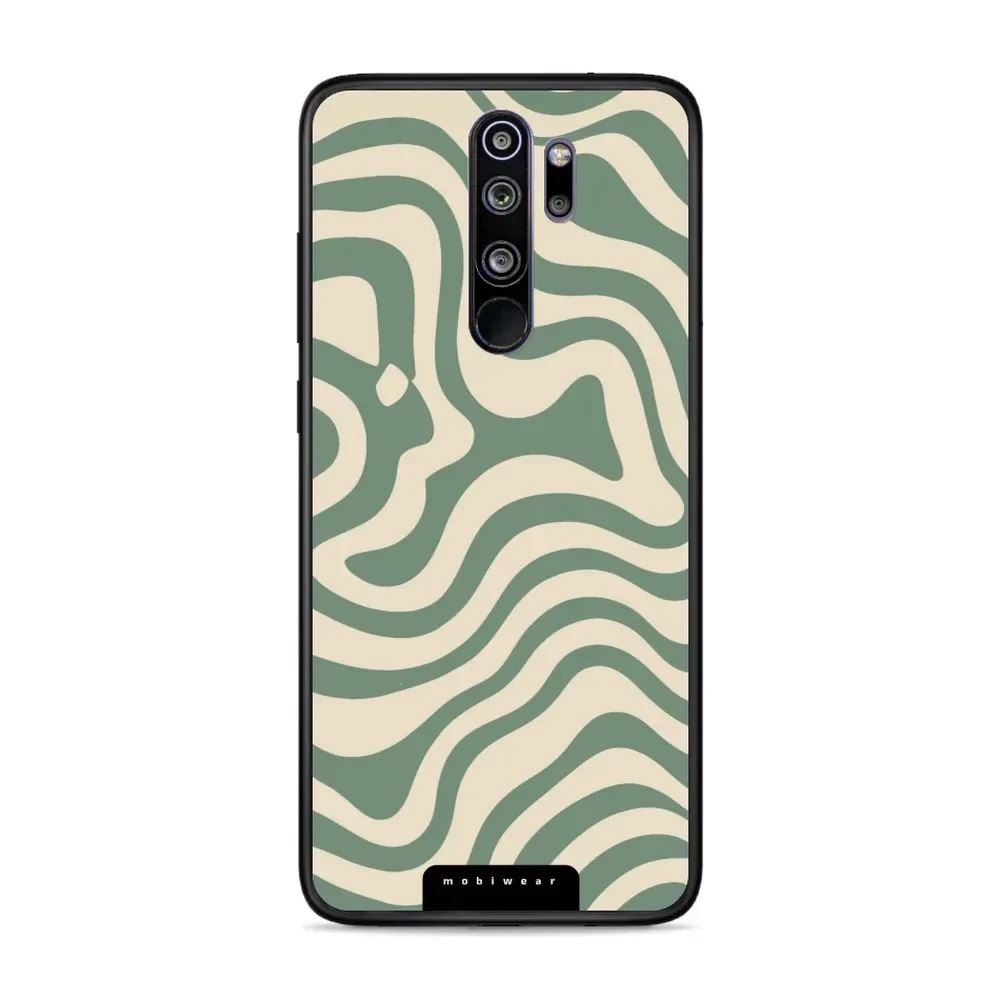 Lesklý kryt Mobiwear Glossy - Xiaomi Redmi Note 8 Pro - GA57G Zelené a béžové zkrouceniny