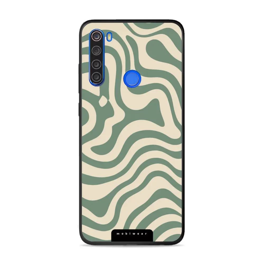 Lesklý kryt Mobiwear Glossy - Xiaomi Redmi Note 8T - GA57G Zelené a béžové zkrouceniny