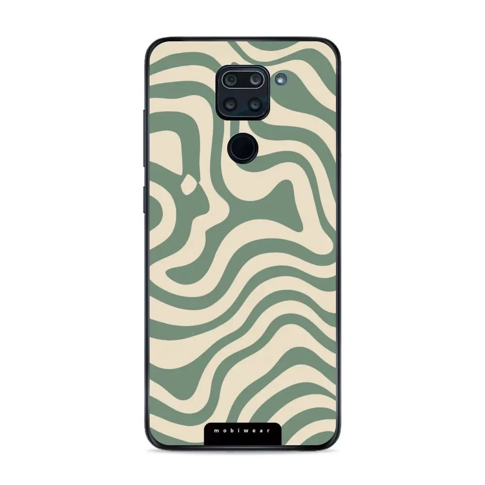 Lesklý kryt Mobiwear Glossy - Xiaomi Redmi Note 9 - GA57G Zelené a béžové zkrouceniny