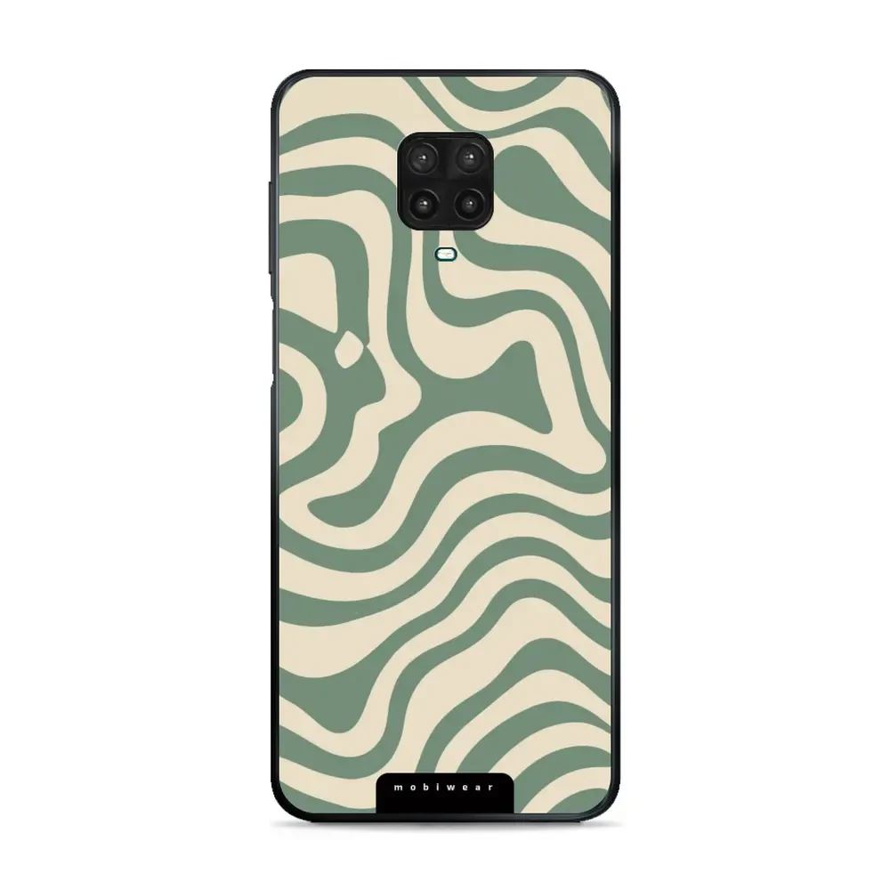 Lesklý kryt Mobiwear Glossy - Xiaomi Redmi Note 9 Pro / Note 9S - GA57G Zelené a béžové zkrouceniny