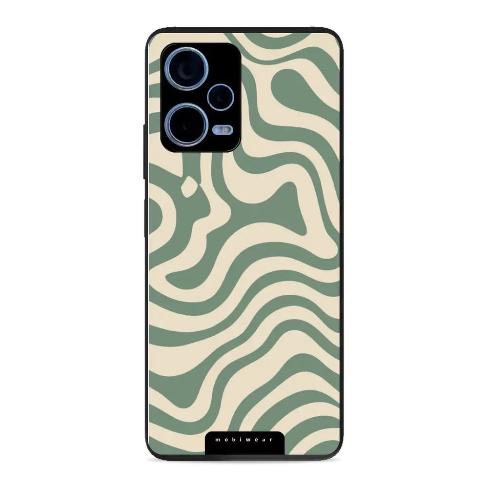 Lesklý kryt Mobiwear Glossy - Xiaomi Redmi Note 12 Pro Plus 5G - GA57G Zelené a béžové zkrouceniny