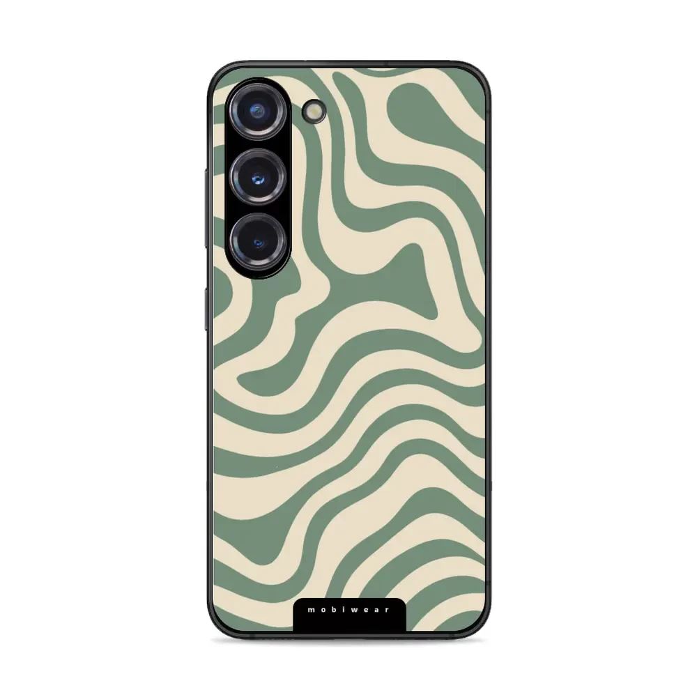 Lesklý kryt Mobiwear Glossy - Samsung Galaxy S23 - GA57G Zelené a béžové zkrouceniny