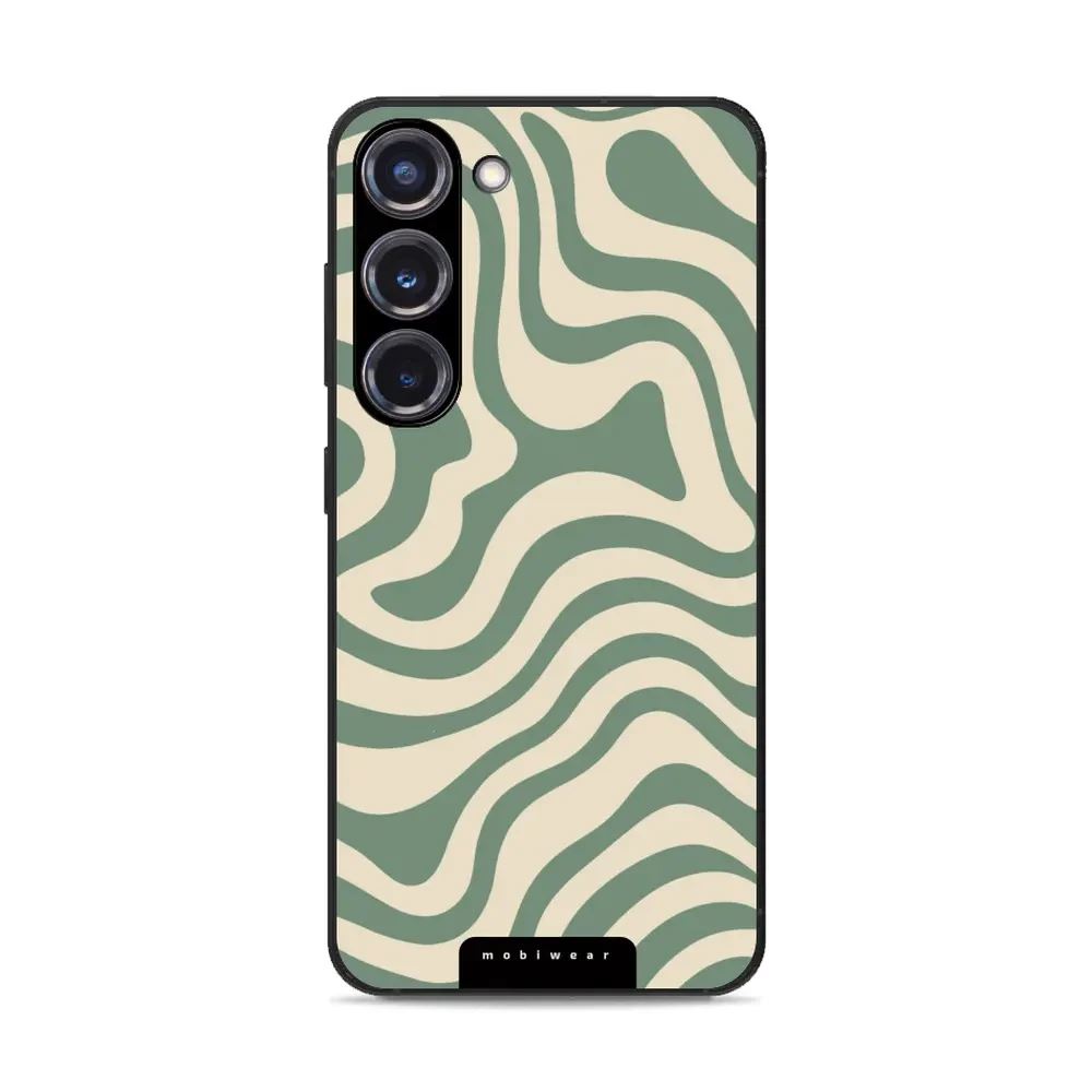 Lesklý kryt Mobiwear Glossy - Samsung Galaxy S23 Plus - GA57G Zelené a béžové zkrouceniny