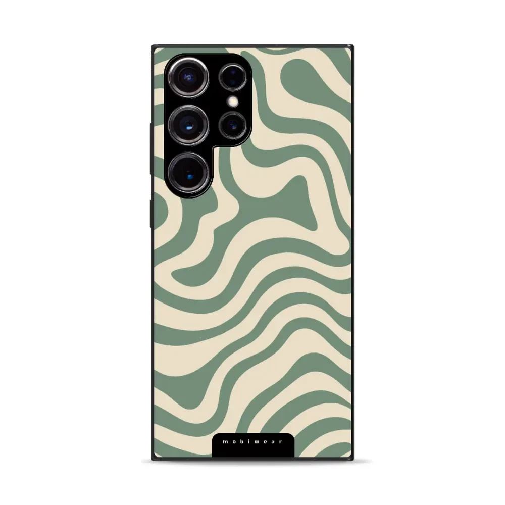 Lesklý kryt Mobiwear Glossy - Samsung Galaxy S23 Ultra - GA57G Zelené a béžové zkrouceniny