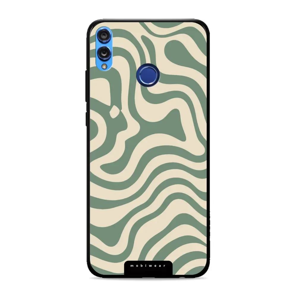 Lesklý kryt Mobiwear Glossy - Honor 8X - GA57G Zelené a béžové zkrouceniny