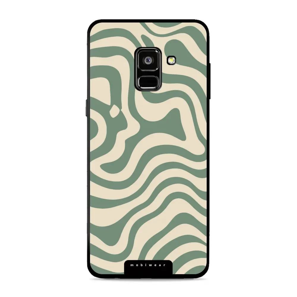 Lesklý kryt Mobiwear Glossy - Samsung Galaxy A8 2018 - GA57G Zelené a béžové zkrouceniny