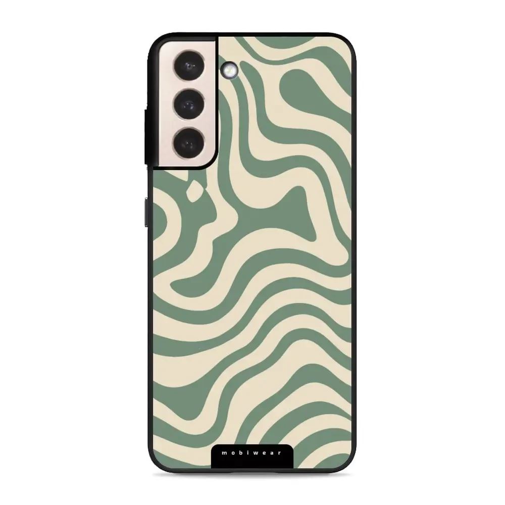 Lesklý kryt Mobiwear Glossy - Samsung Galaxy S21 Plus - GA57G Zelené a béžové zkrouceniny
