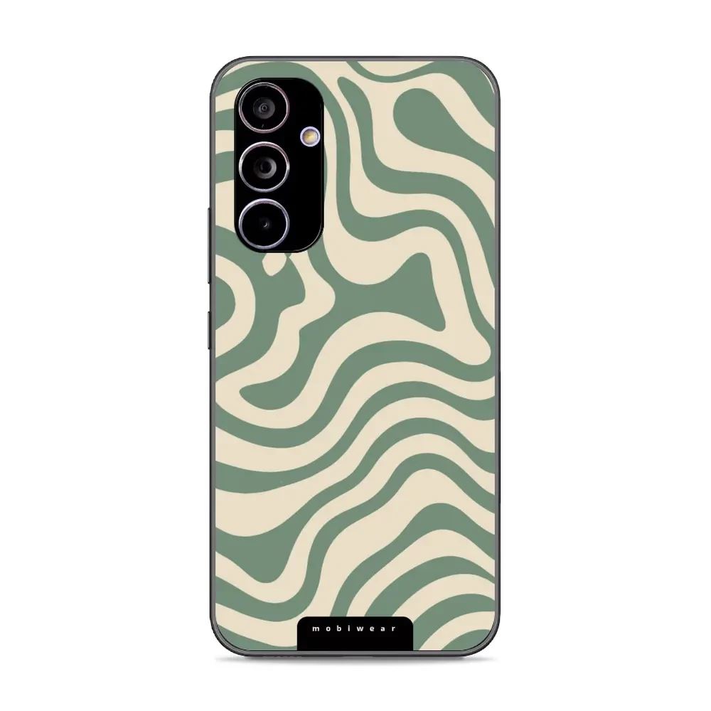 Lesklý kryt Mobiwear Glossy - Samsung Galaxy A54 5G - GA57G Zelené a béžové zkrouceniny