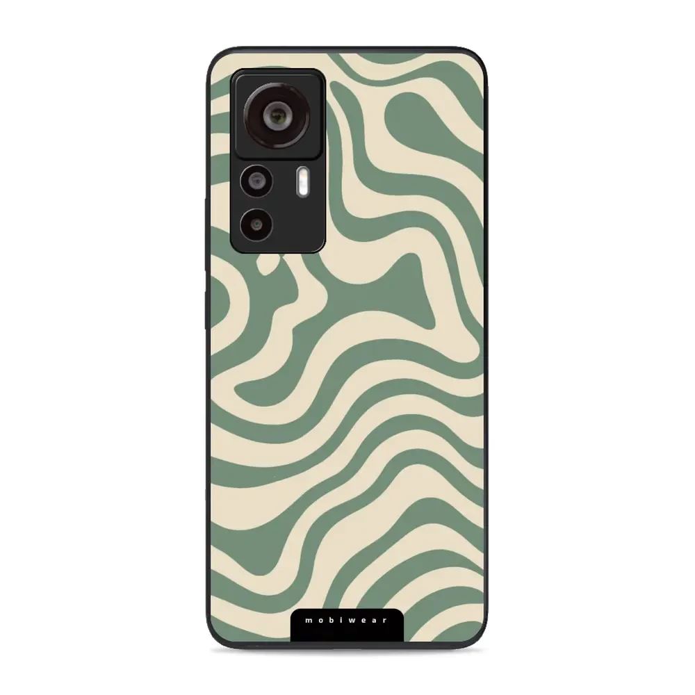Lesklý kryt Mobiwear Glossy - Xiaomi 12T / 12T Pro - GA57G Zelené a béžové zkrouceniny