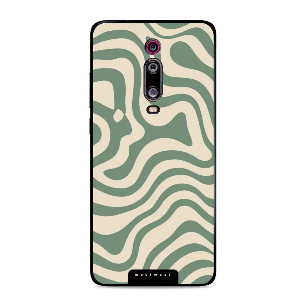 Lesklý kryt Mobiwear Glossy - Xiaomi Mi 9T Pro - GA57G Zelené a béžové zkrouceniny