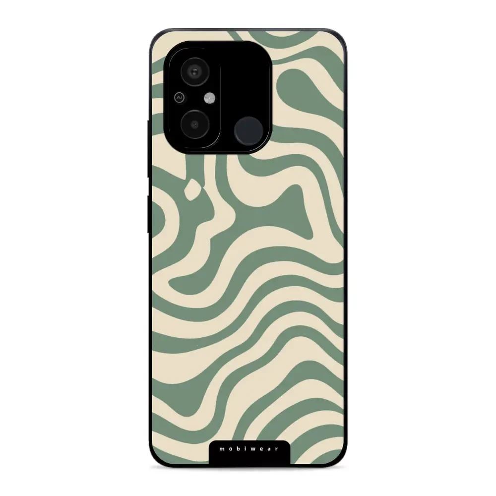 Lesklý kryt Mobiwear Glossy - Xiaomi Redmi 12C - GA57G Zelené a béžové zkrouceniny