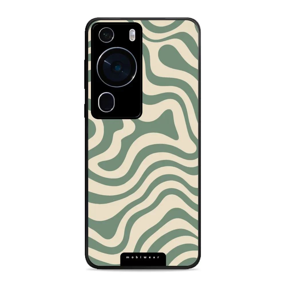 Lesklý kryt Mobiwear Glossy - Huawei P60 Pro - GA57G Zelené a béžové zkrouceniny