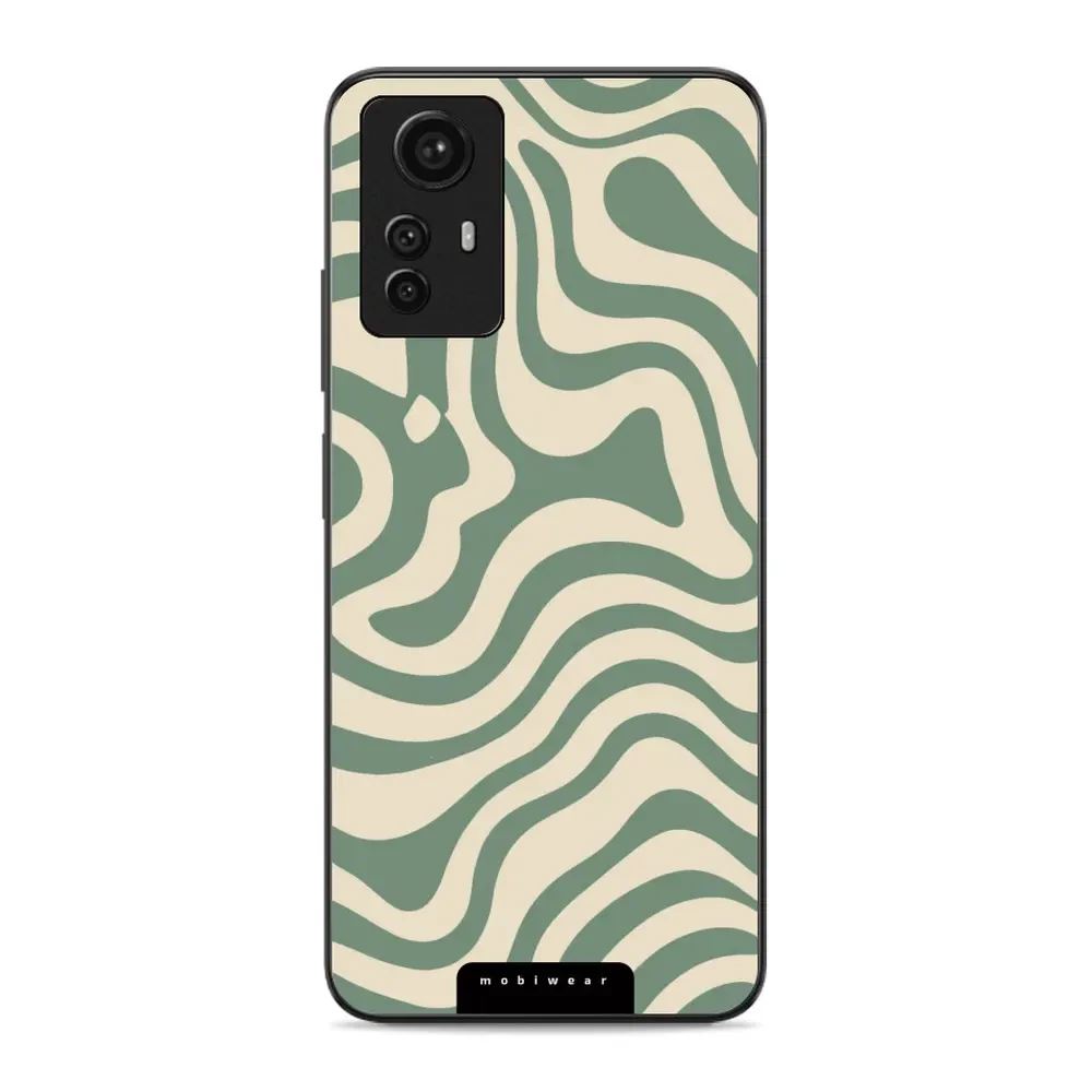 Lesklý kryt Mobiwear Glossy - Xiaomi Redmi Note 12S - GA57G Zelené a béžové zkrouceniny