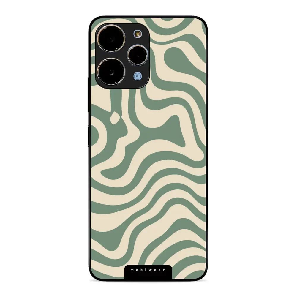 Lesklý kryt Mobiwear Glossy - Xiaomi Redmi 12 - GA57G Zelené a béžové zkrouceniny