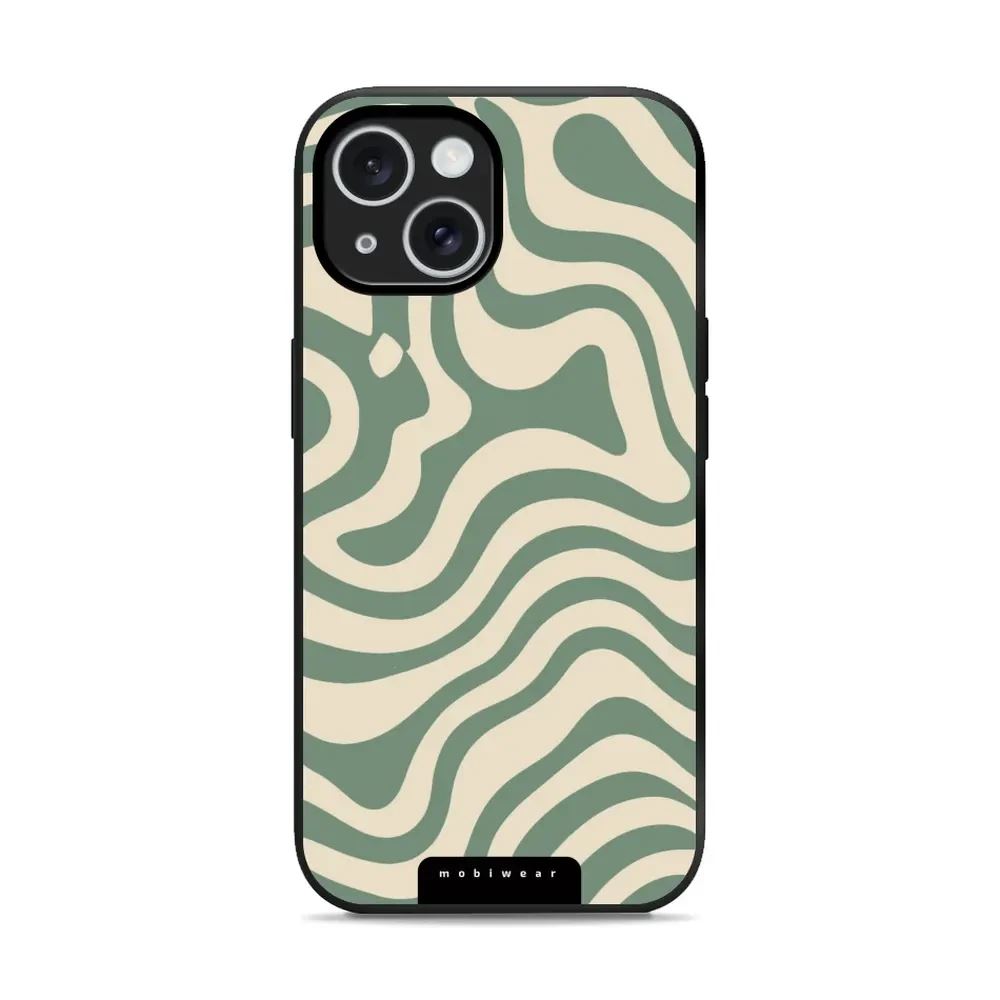 Lesklý kryt Mobiwear Glossy - Apple iPhone 15 - GA57G Zelené a béžové zkrouceniny