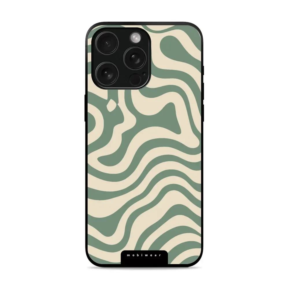 Lesklý kryt Mobiwear Glossy - Apple iPhone 15 Pro Max - GA57G Zelené a béžové zkrouceniny