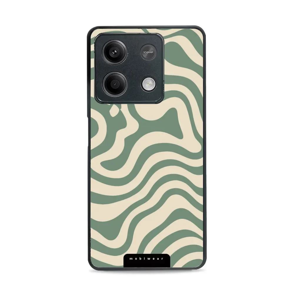 Lesklý kryt Mobiwear Glossy - Xiaomi 14 Pro - GA57G Zelené a béžové zkrouceniny