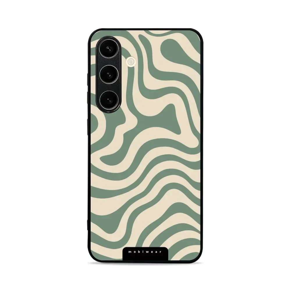 Lesklý kryt Mobiwear Glossy - Samsung Galaxy S24 - GA57G Zelené a béžové zkrouceniny